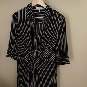 Anthropologie Black and White Striped Dress